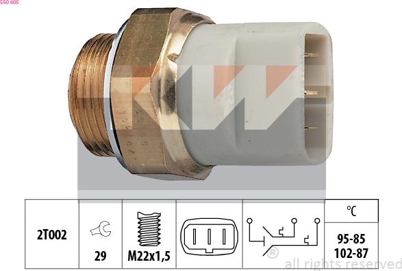 KW 550 605 - Термовыключатель, вентилятор радиатора / кондиционера autosila-amz.com