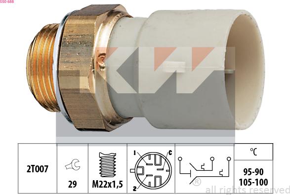 KW 550 688 - Термовыключатель, вентилятор радиатора / кондиционера autosila-amz.com