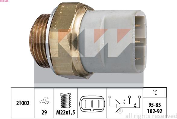 KW 550 635 - Термовыключатель, вентилятор радиатора / кондиционера autosila-amz.com