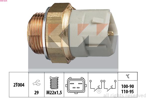 KW 550 624 - Термовыключатель, вентилятор радиатора / кондиционера autosila-amz.com