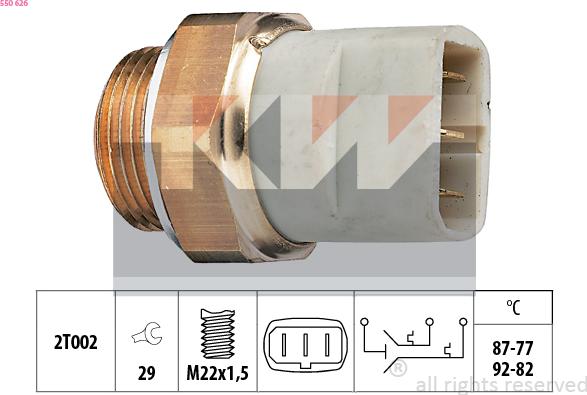 KW 550 626 - Термовыключатель, вентилятор радиатора / кондиционера autosila-amz.com