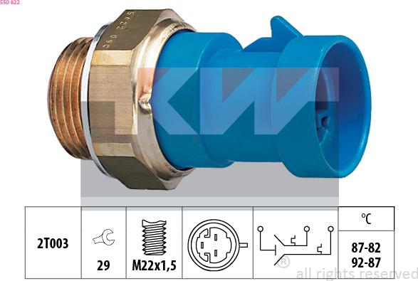 KW 550 622 - Термовыключатель, вентилятор радиатора / кондиционера autosila-amz.com