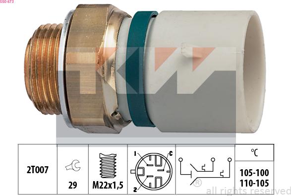 KW 550 673 - Термовыключатель, вентилятор радиатора / кондиционера autosila-amz.com