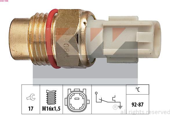 KW 550 198 - Термовыключатель, вентилятор радиатора / кондиционера autosila-amz.com