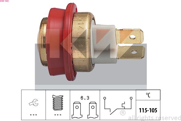 KW 550 143 - Термовыключатель, вентилятор радиатора / кондиционера autosila-amz.com