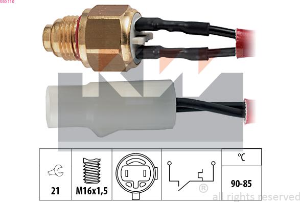 KW 550 110 - 550110_Дат.вкл вент. Hyundai Lantra 1.8 16V 90-95 autosila-amz.com