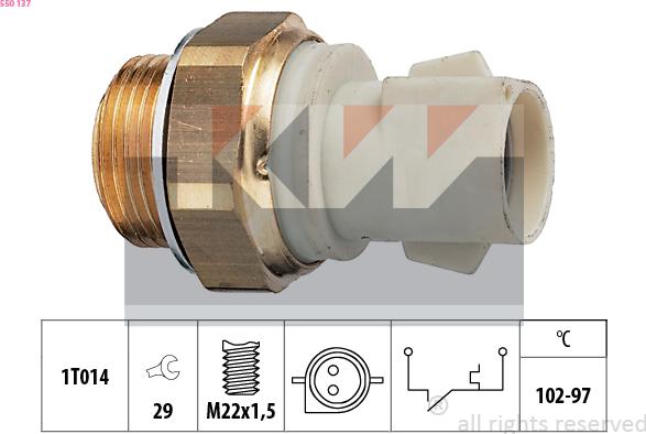 KW 550 137 - Термовыключатель, вентилятор радиатора / кондиционера autosila-amz.com