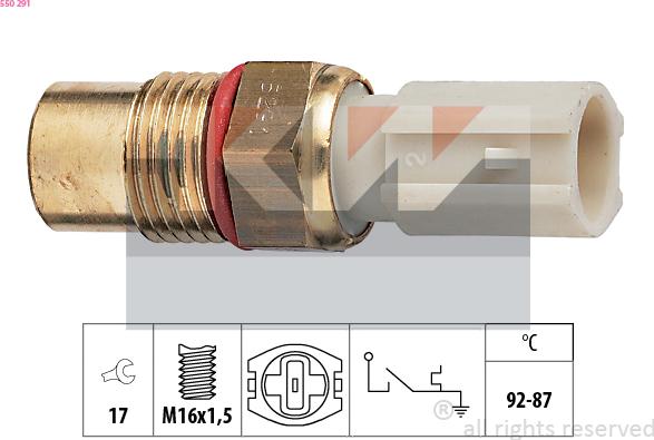 KW 550 291 - Термовыключатель, вентилятор радиатора / кондиционера autosila-amz.com
