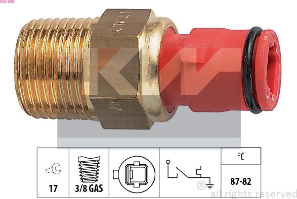 KW 550 259 - Термовыключатель, вентилятор радиатора / кондиционера autosila-amz.com
