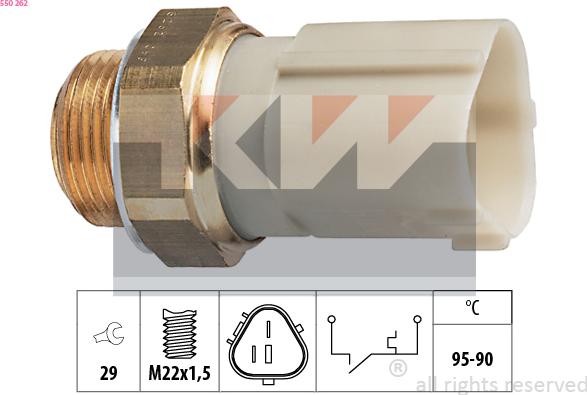 KW 550 262 - Термовыключатель, вентилятор радиатора / кондиционера autosila-amz.com