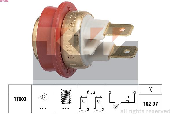 KW 550 208 - Термовыключатель, вентилятор радиатора / кондиционера autosila-amz.com