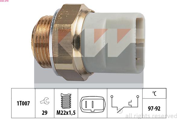 KW 550 279 - Термовыключатель, вентилятор радиатора / кондиционера autosila-amz.com