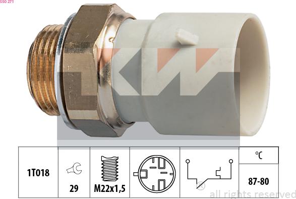 KW 550 271 - Термовыключатель, вентилятор радиатора / кондиционера autosila-amz.com