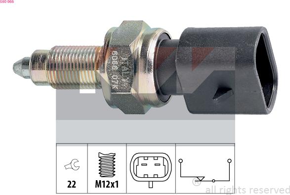 KW 560 066 - Датчик, переключатель, фара заднего хода autosila-amz.com