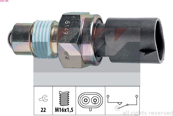 KW 560 149 - Датчик, переключатель, фара заднего хода autosila-amz.com