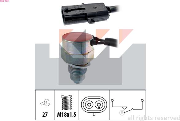 KW 560 103 - Датчик, переключатель, фара заднего хода autosila-amz.com