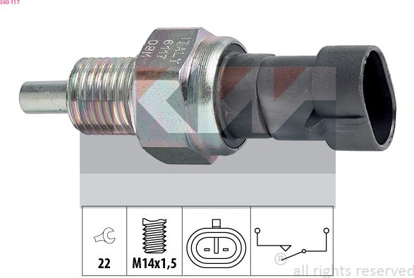 KW 560 117 - Датчик, переключатель, фара заднего хода autosila-amz.com