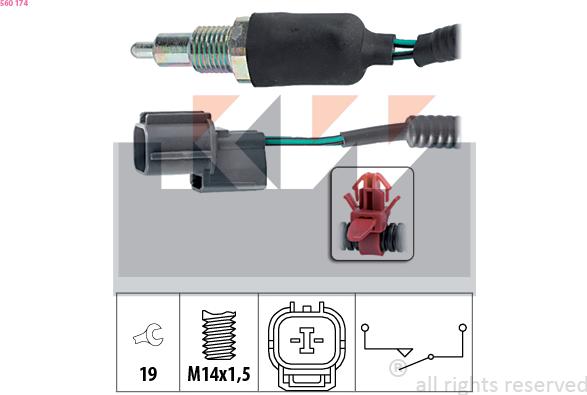 KW 560 174 - Датчик, переключатель, фара заднего хода autosila-amz.com