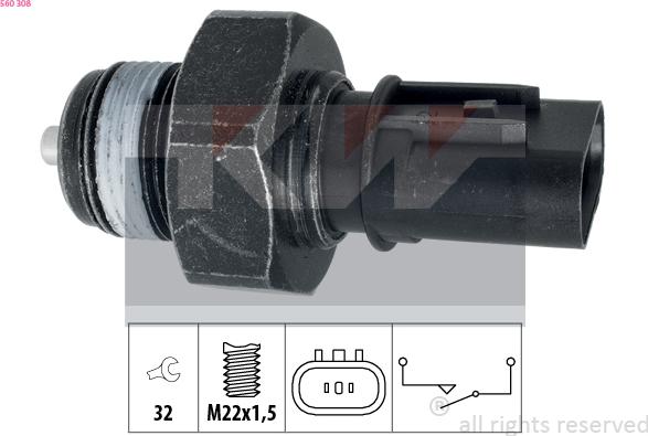 KW 560 308 - Датчик, переключатель, фара заднего хода autosila-amz.com