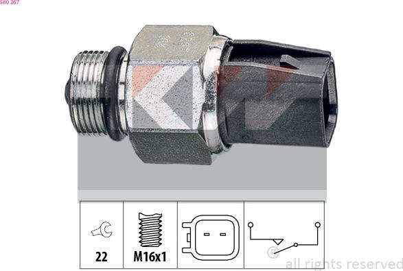 KW 560 267 - Датчик, переключатель, фара заднего хода autosila-amz.com