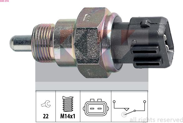 KW 560 216 - Датчик, переключатель, фара заднего хода autosila-amz.com