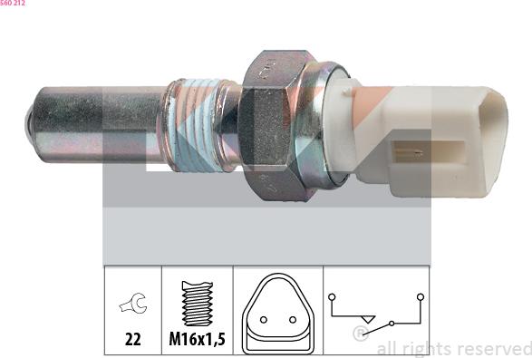 KW 560 212 - Датчик, переключатель, фара заднего хода autosila-amz.com