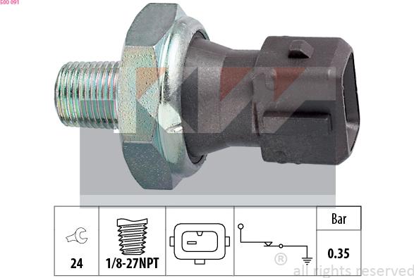 KW 500 091 - Датчик, давление масла autosila-amz.com