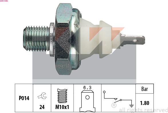 KW 500 045 - Датчик, давление масла autosila-amz.com