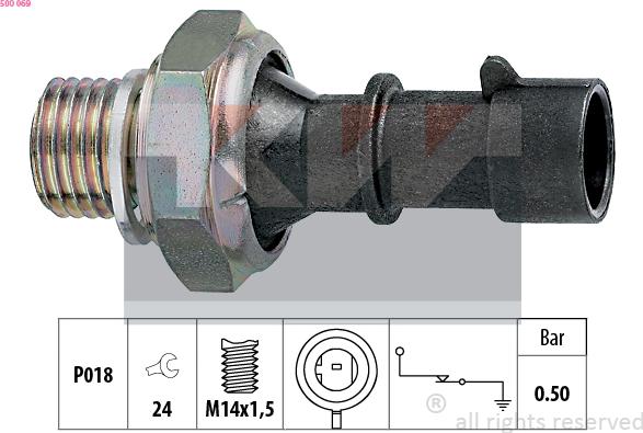 KW 500 069 - Датчик, давление масла autosila-amz.com