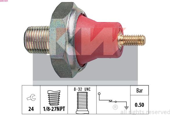 KW 500 031 - Датчик, давление масла autosila-amz.com