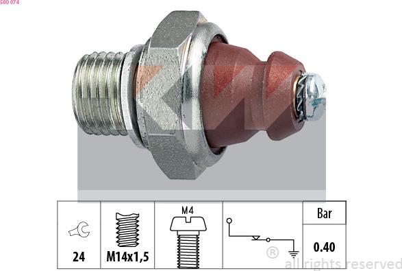 KW 500 074 - Датчик, давление масла autosila-amz.com