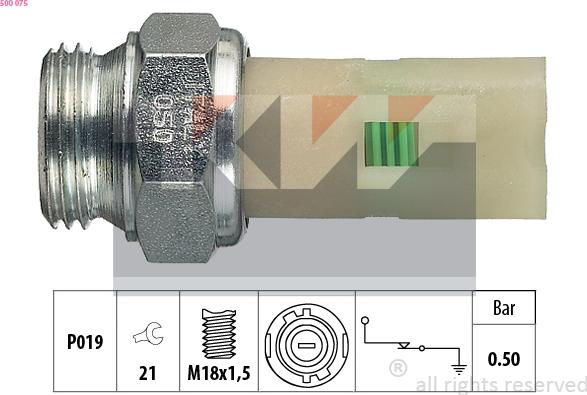 KW 500 075 - Датчик, давление масла autosila-amz.com