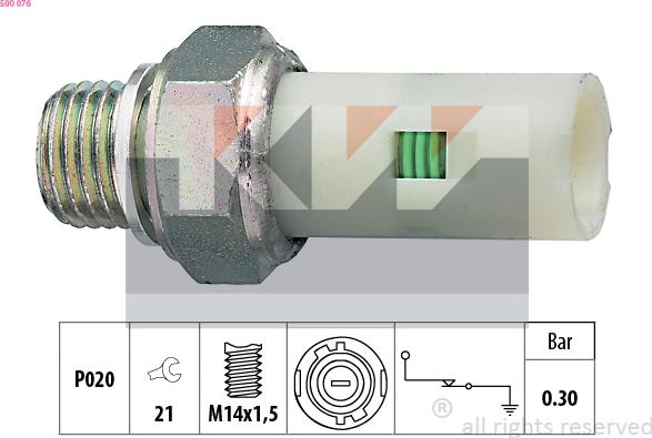 KW 500 076 - Датчик, давление масла autosila-amz.com