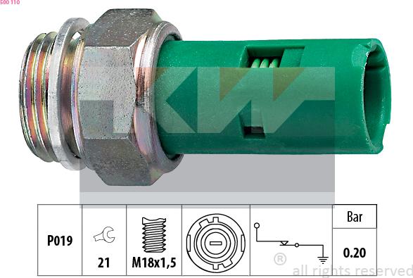 KW 500 110 - Датчик, давление масла autosila-amz.com