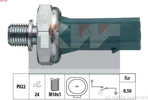 KW 500 139 - Датчик, давление масла autosila-amz.com