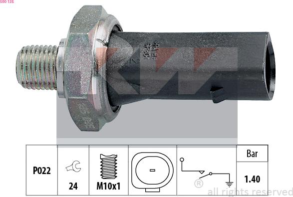 KW 500 135 - Датчик, давление масла autosila-amz.com