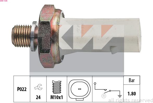 KW 500 136 - Датчик, давление масла autosila-amz.com