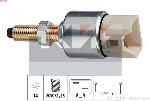 KW 510 092 - Выключатель фонаря сигнала торможения autosila-amz.com