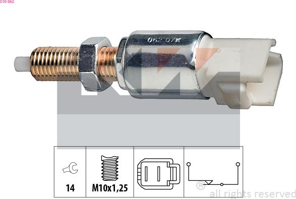 KW 510 062 - Выключатель фонаря сигнала торможения autosila-amz.com