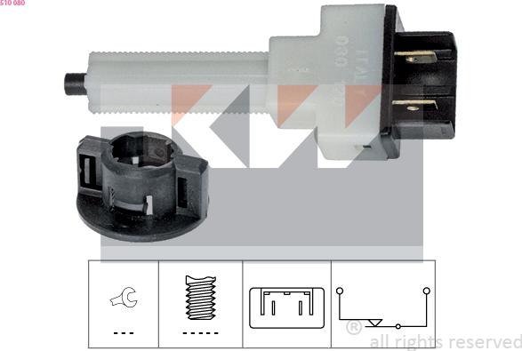 KW 510 080 - Выключатель фонаря сигнала торможения autosila-amz.com