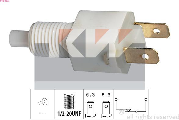 KW 510 034 - Выключатель фонаря сигнала торможения autosila-amz.com