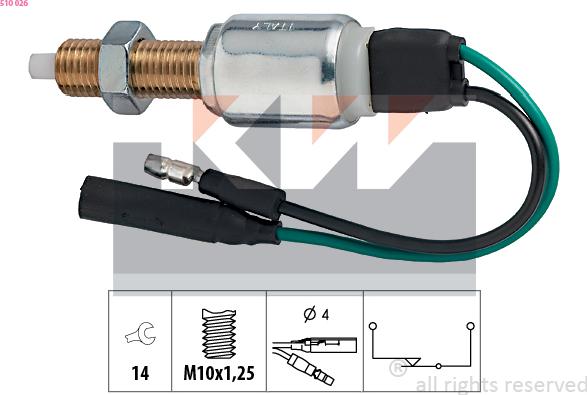 KW 510 026 - Выключатель фонаря сигнала торможения autosila-amz.com