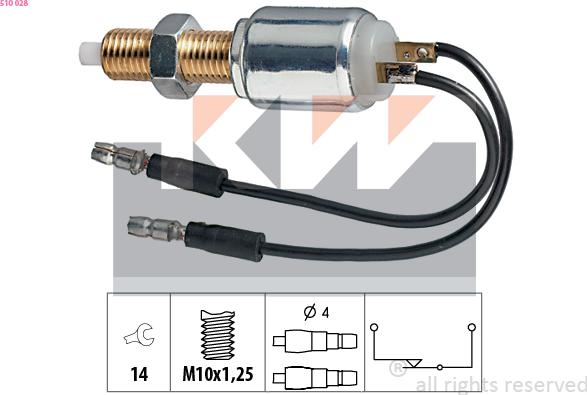 KW 510 028 - Выключатель фонаря сигнала торможения autosila-amz.com