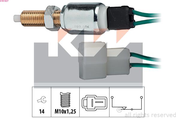 KW 510 027 - Выключатель фонаря сигнала торможения autosila-amz.com
