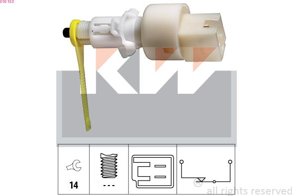 KW 510 153 - Выключатель фонаря сигнала торможения autosila-amz.com