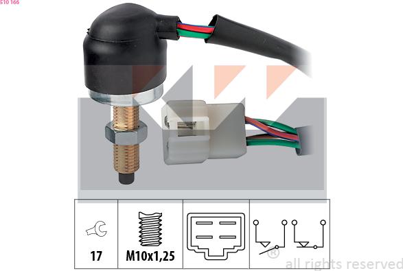 KW 510 166 - Выключатель фонаря сигнала торможения autosila-amz.com