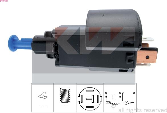 KW 510 181 - Выключатель фонаря сигнала торможения autosila-amz.com