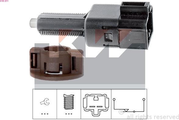 KW 510 211 - Выключатель фонаря сигнала торможения autosila-amz.com