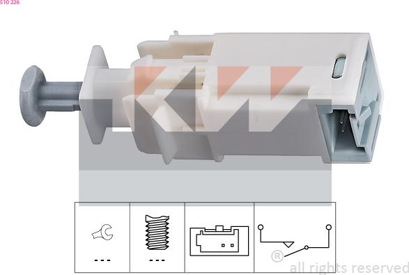 KW 510 226 - Выключатель, привод сцепления (Tempomat) autosila-amz.com