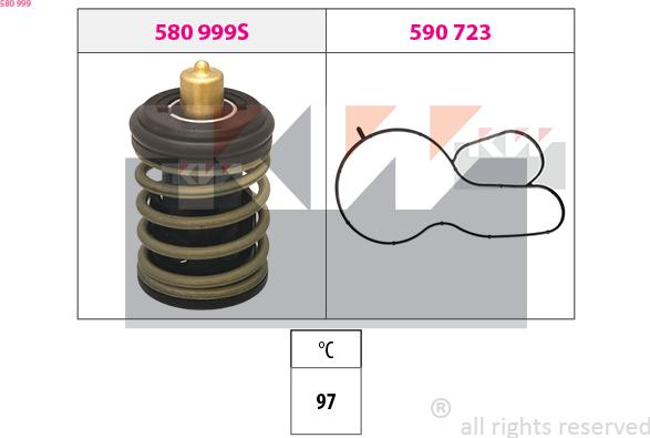 KW 580 999 - Термостат охлаждающей жидкости / корпус autosila-amz.com